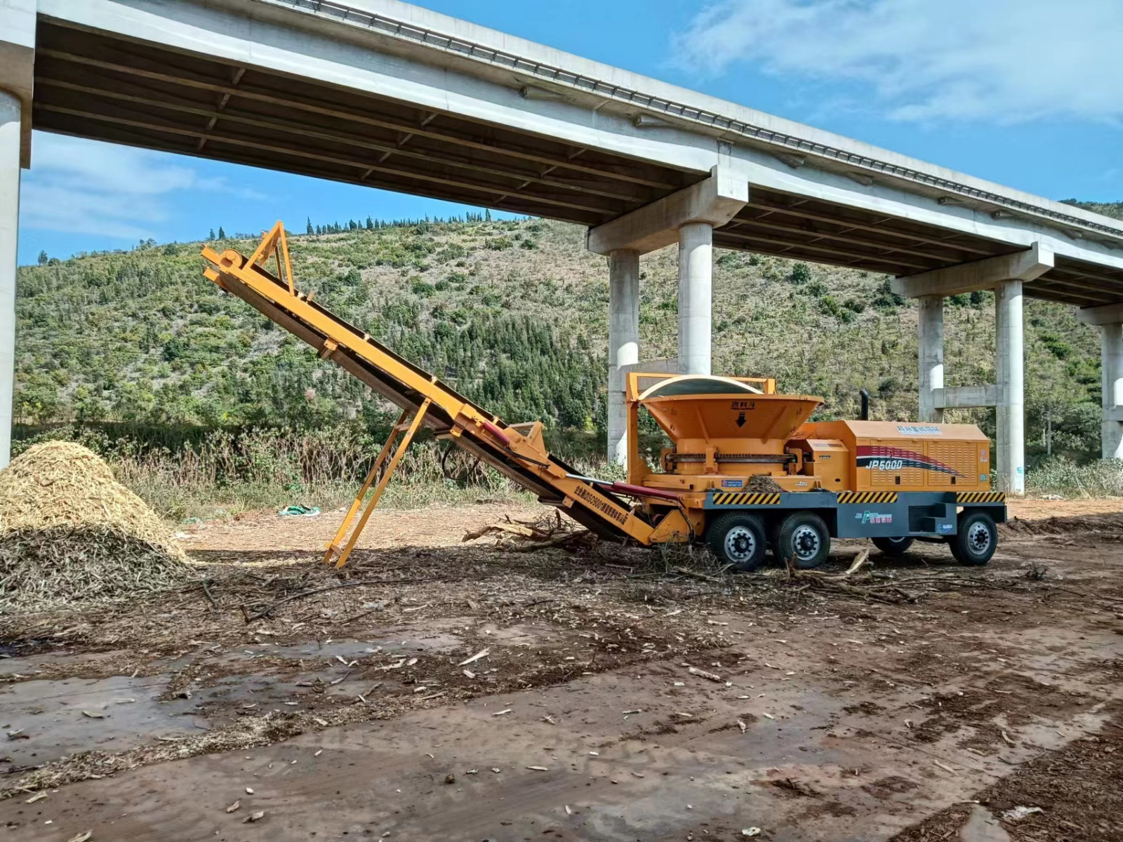 JP5000 Horizontal Grinder Diesel Drive Wood Waste Recycling Yard