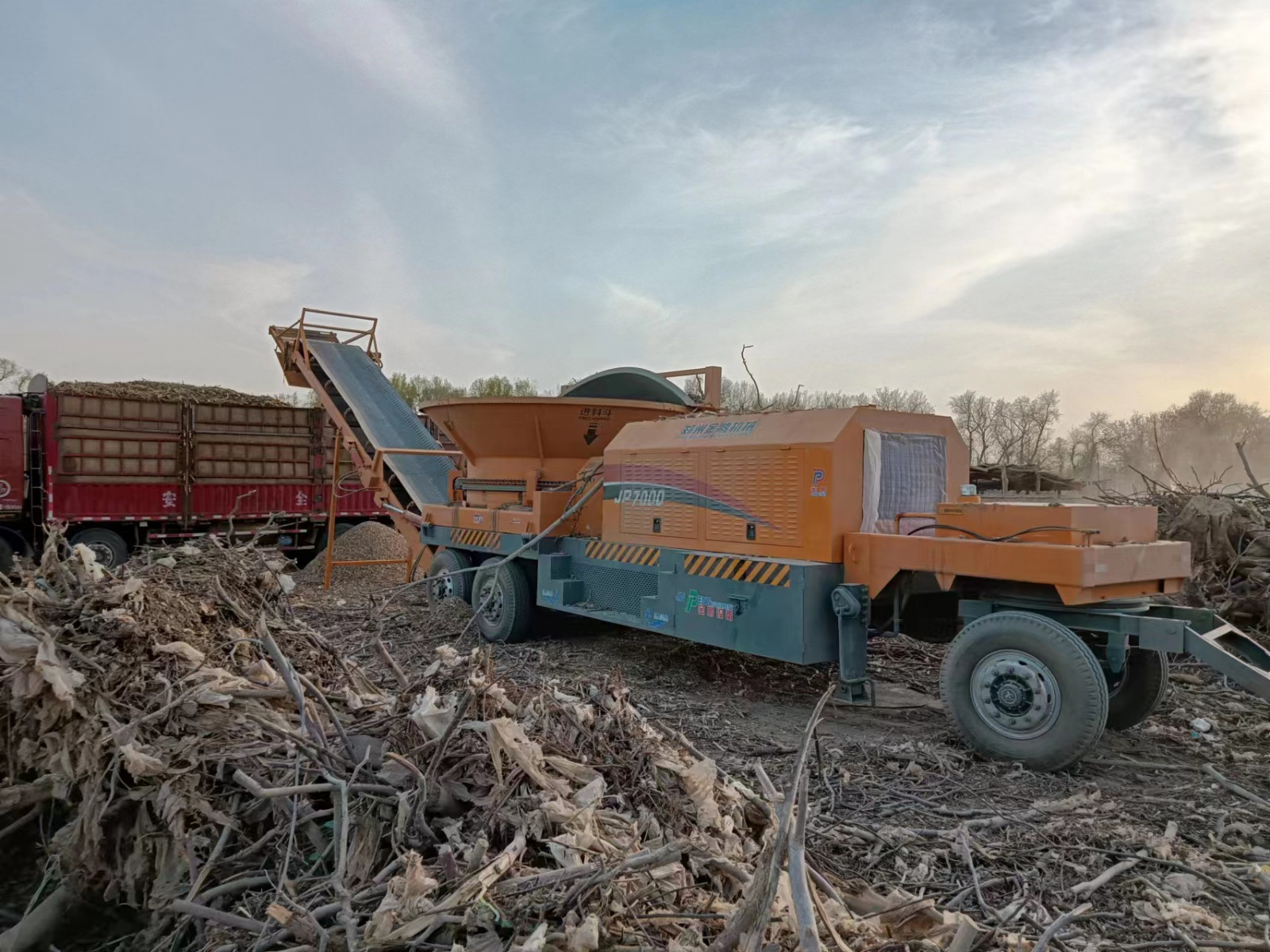 JP7000 Horizontal Grinder Diesel Drive Power Plant Biomass Project