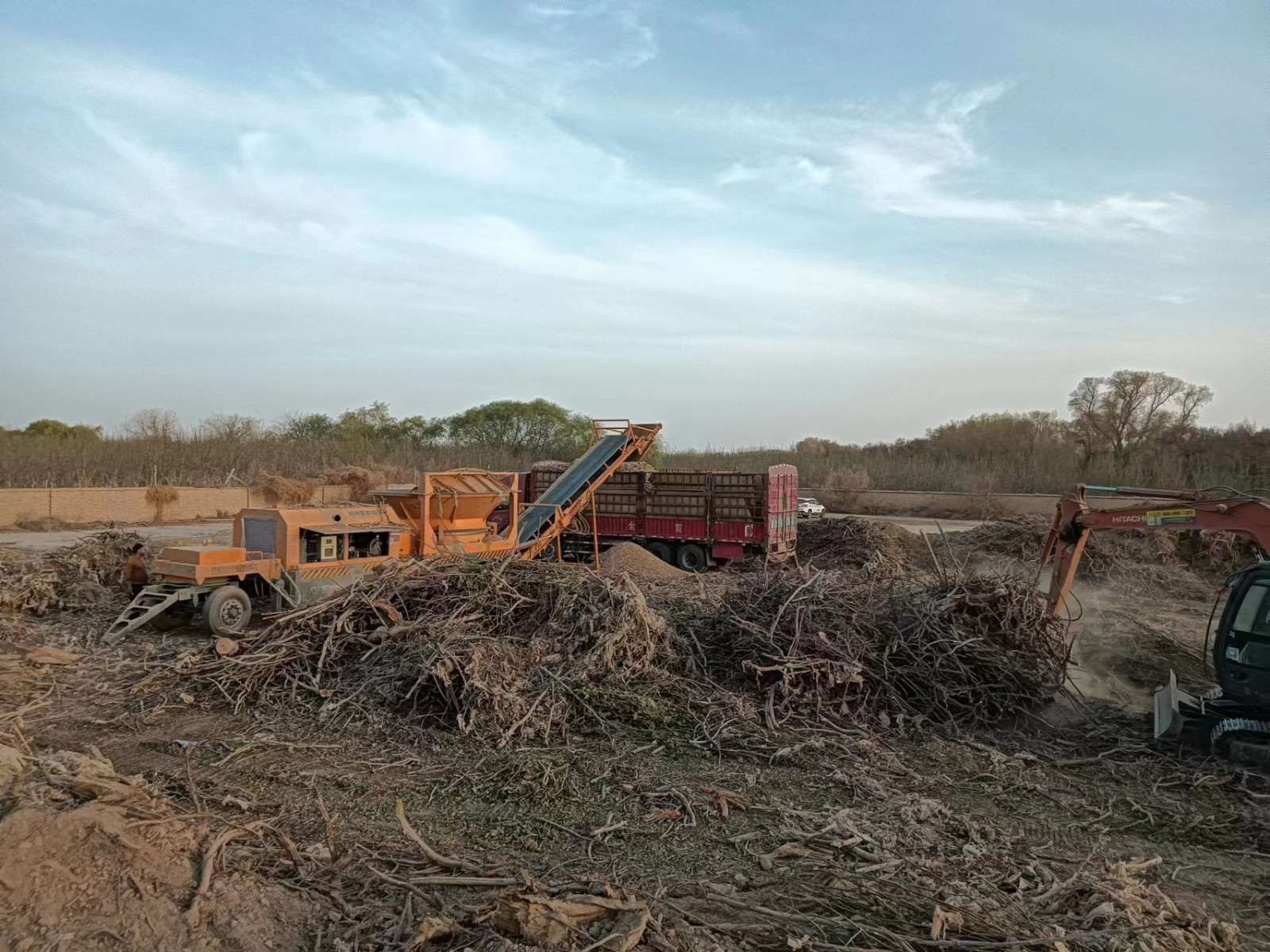 JP7000 Horizontal Grinder Diesel Drive Power Plant Biomass Project